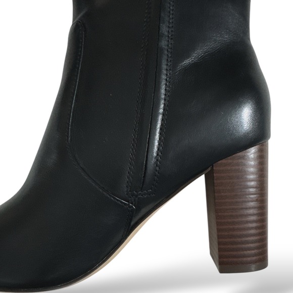 Nine West OTTON Black Leather Knee High Boots Women's Size 9M Block Heel NIB - Picture 9 of 13